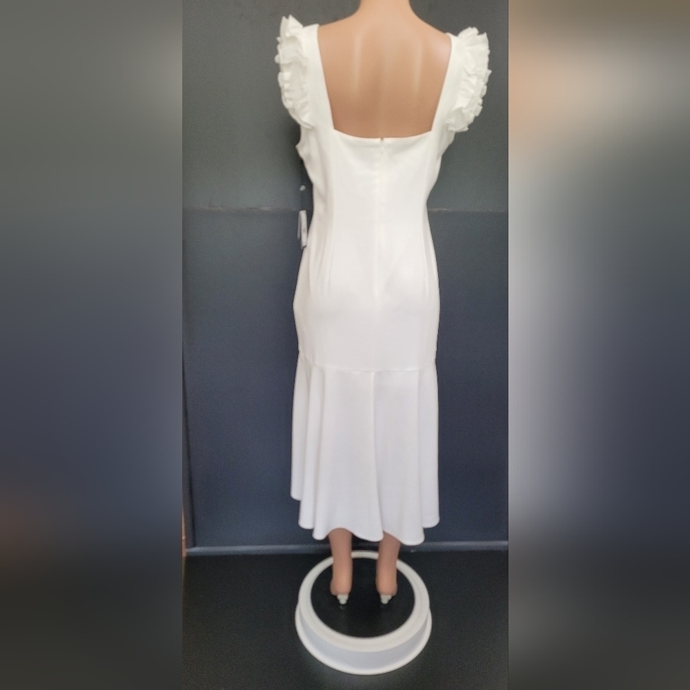 Adrianna Papell Satin Crepe High Low Dress - Picture 11 of 11